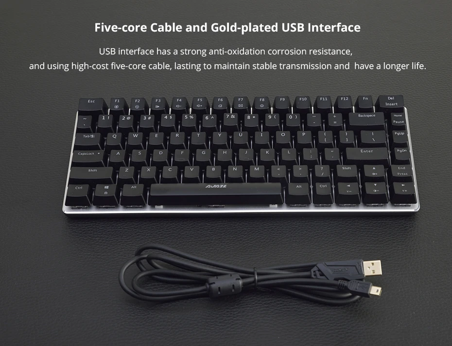 Ajazz AK33 gaming keyboard 82 keys RussianEnglish RGB backlight ergonomic wiredwireless mechanical keyboard conflict-free  (16)