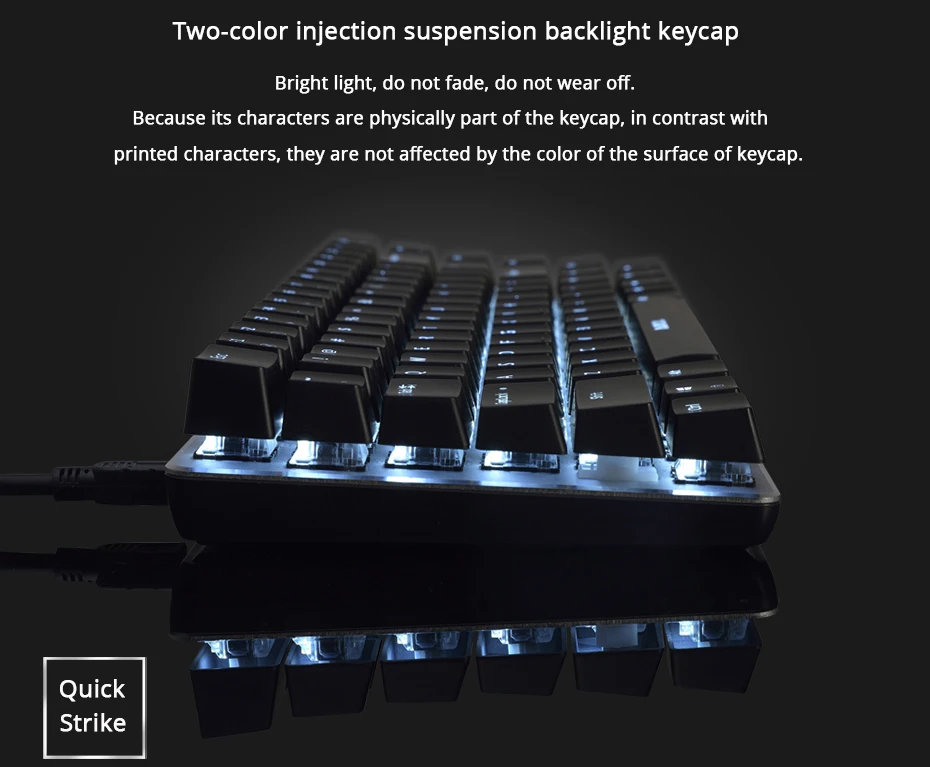 Ajazz AK33 gaming keyboard 82 keys RussianEnglish RGB backlight ergonomic wiredwireless mechanical keyboard conflict-free  (4)
