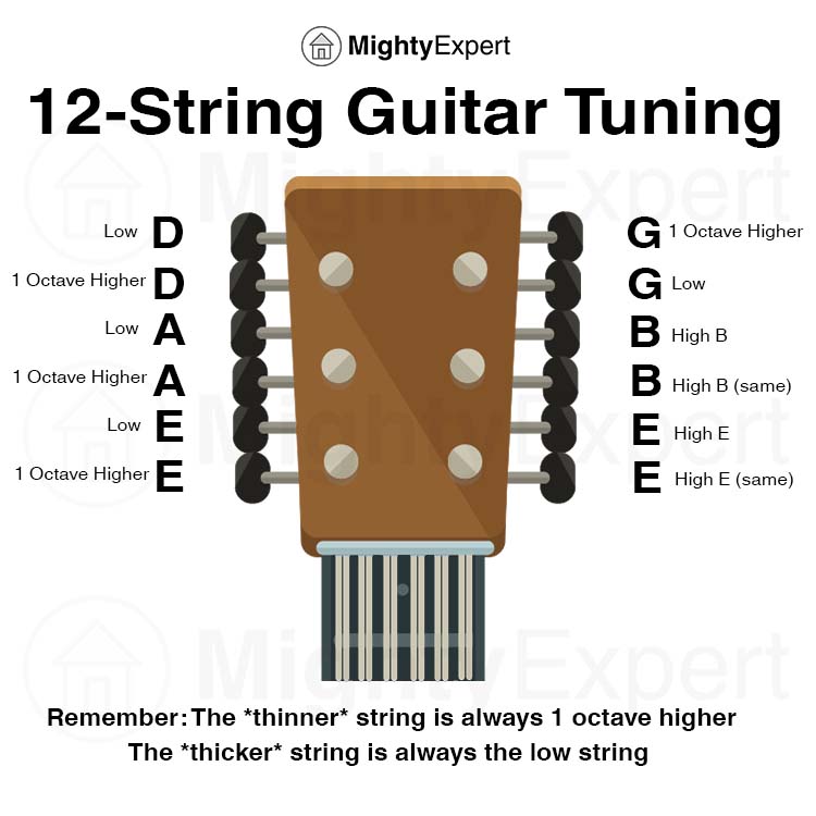 12 String Guitar Tuning Diagram - MightyExpert