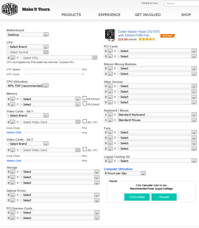 Cooler-Master-Power-Supply-Calculator