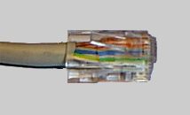 Обжатый кабель витая пара по стандарту 568A