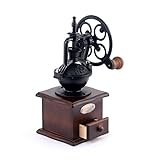 Defancy Vintage Style Grinder Spice Grinding Hand-Crank Roller Drive Grain Burr Mill Coffee Machine, 4.94.910.2 inches, Brown