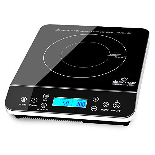 Duxtop Portable Induction Cooktop, Countertop Burner Induction Hot Plate with LCD Sensor Touch 1800 Watts, Silver