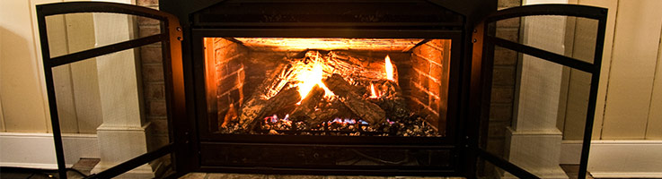 gas burning fireplace