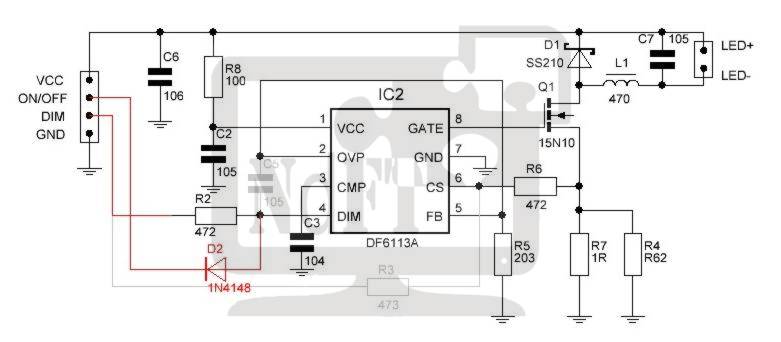 Модификация LED подсветки под работу с ШИМ сигналом регулировки яркости