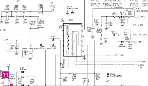 Схема samsung cs 14r1r