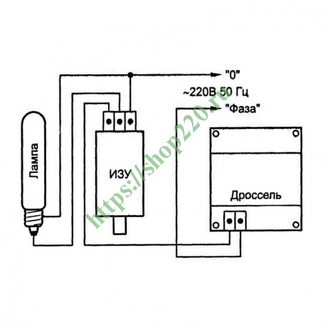 Схема подключения дросселя philips