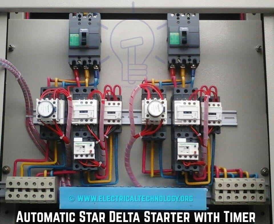 Star Delta Starter with Timer Wiring Diagram