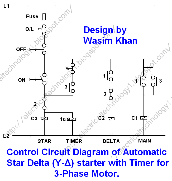 Star Delta starter with Control Diagram