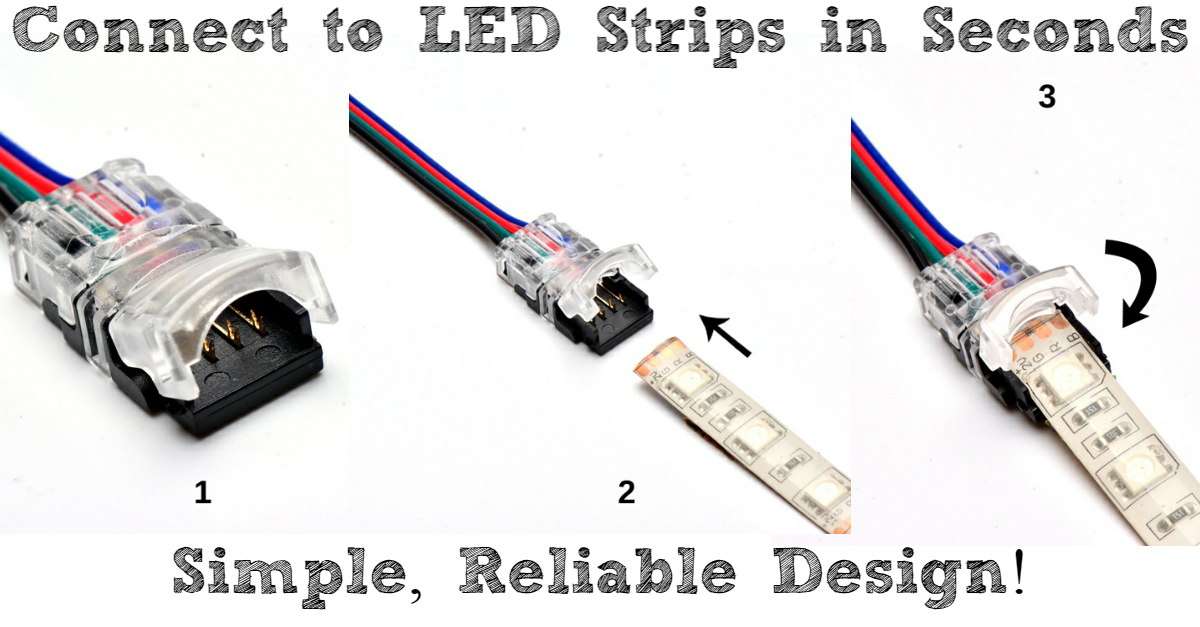 Easy clip on connectors for LED strips