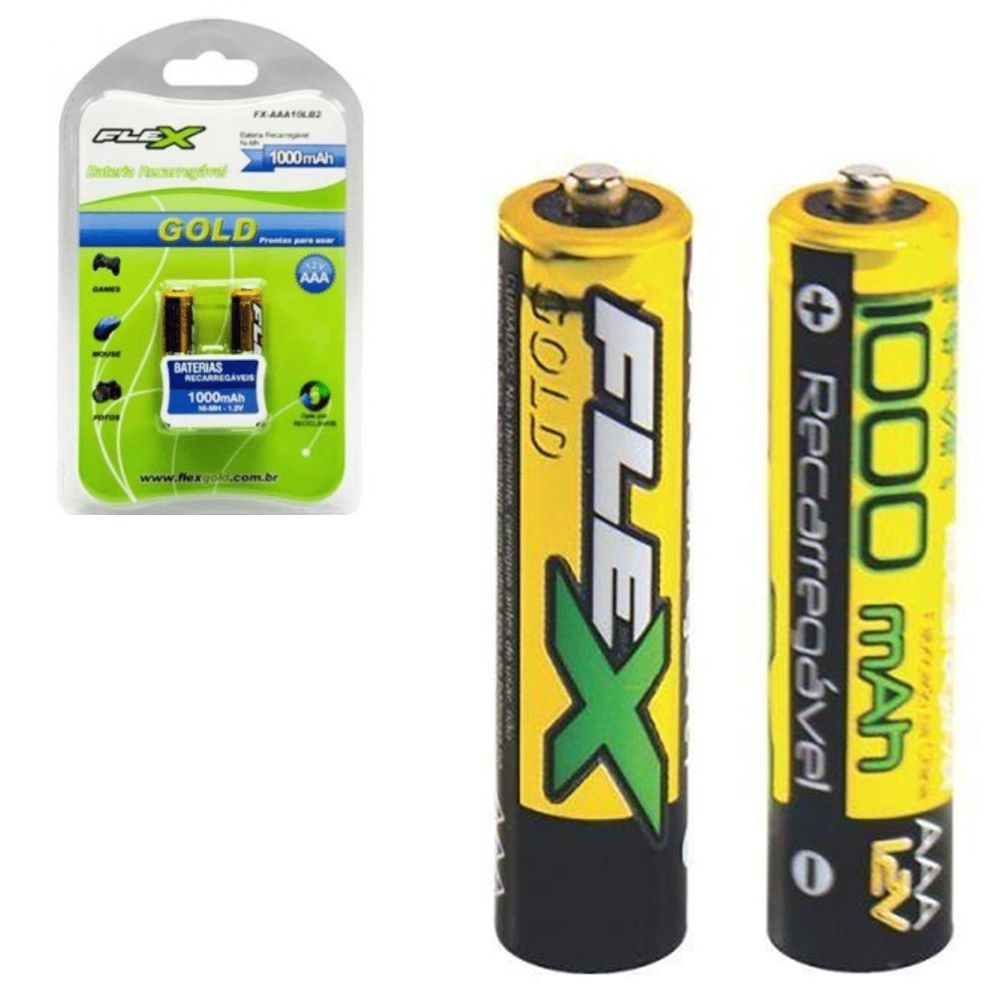 Pilha Recarregvel AAA 1000 mAh Flex