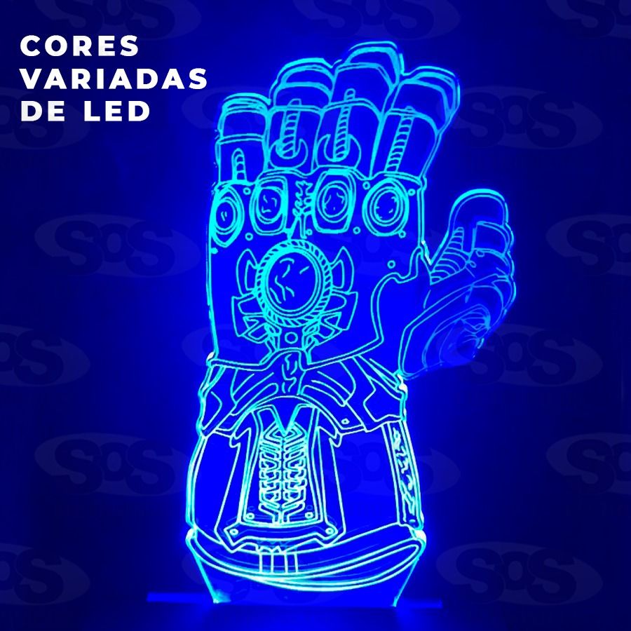 Luminria LED 3D Manopla 16 Cores Com Controle Remoto 