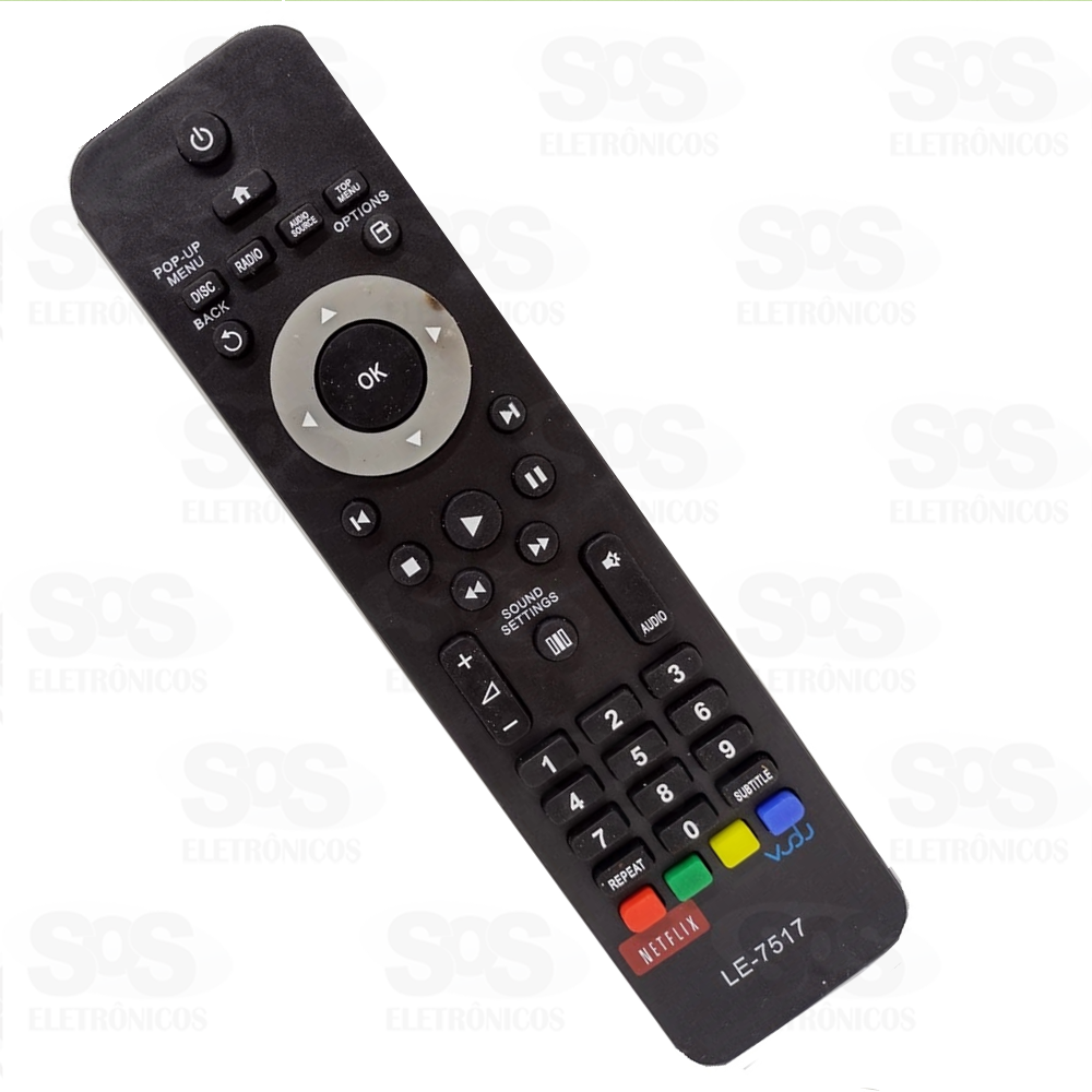 Controle Remoto Philips Netflix e Vd le-7517