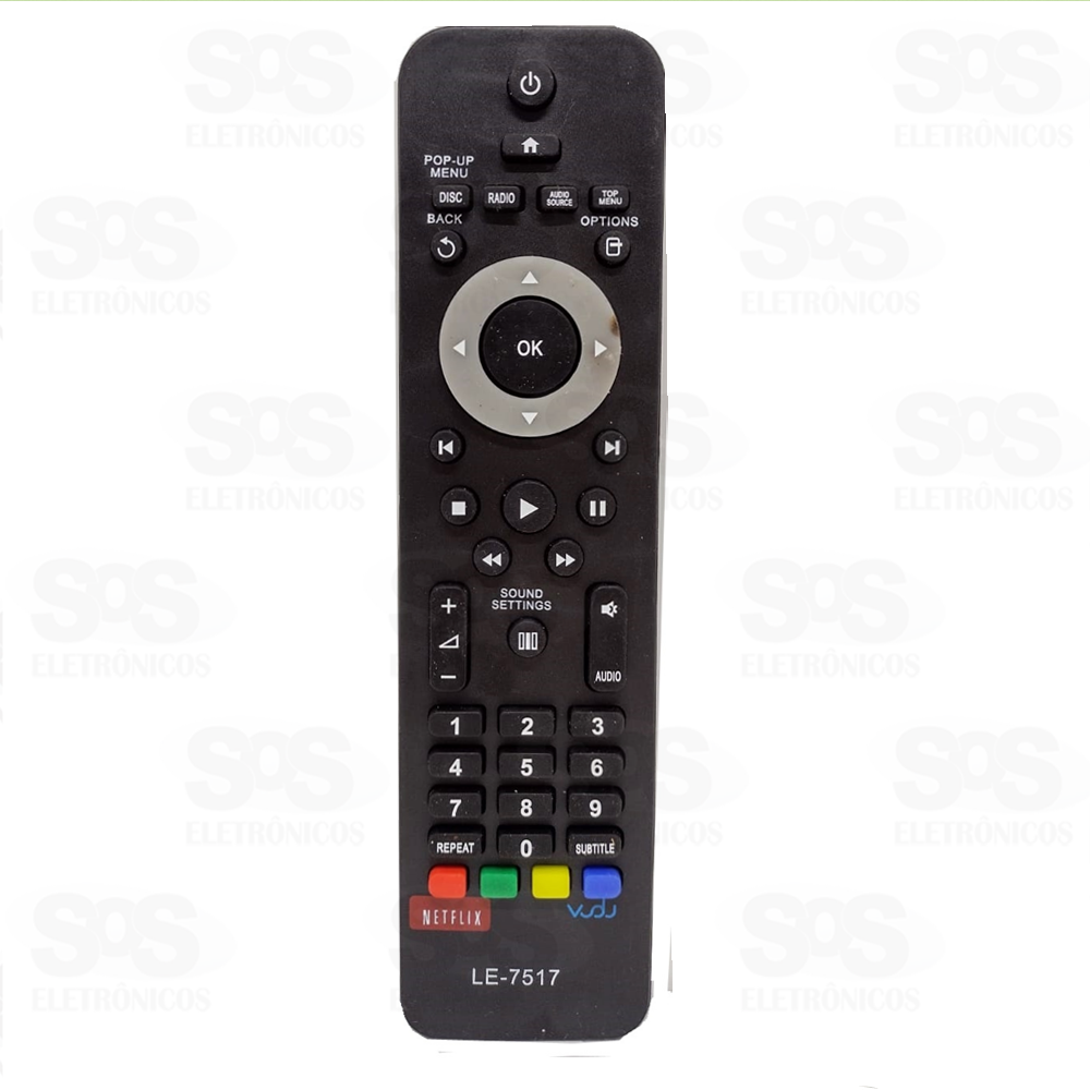 Controle Remoto Philips Netflix e Vd le-7517