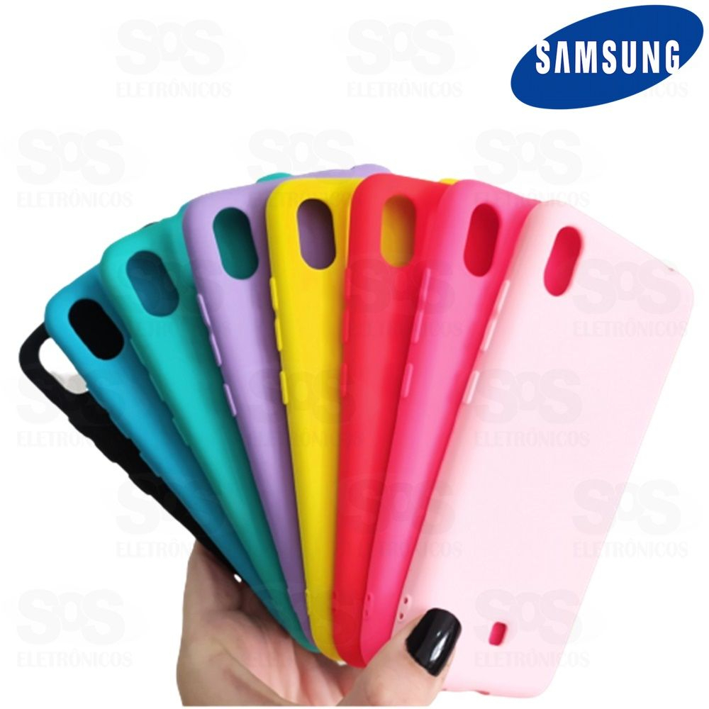 Case Aveludada Samsung A10S Cores Variadas Embalagem Simples 