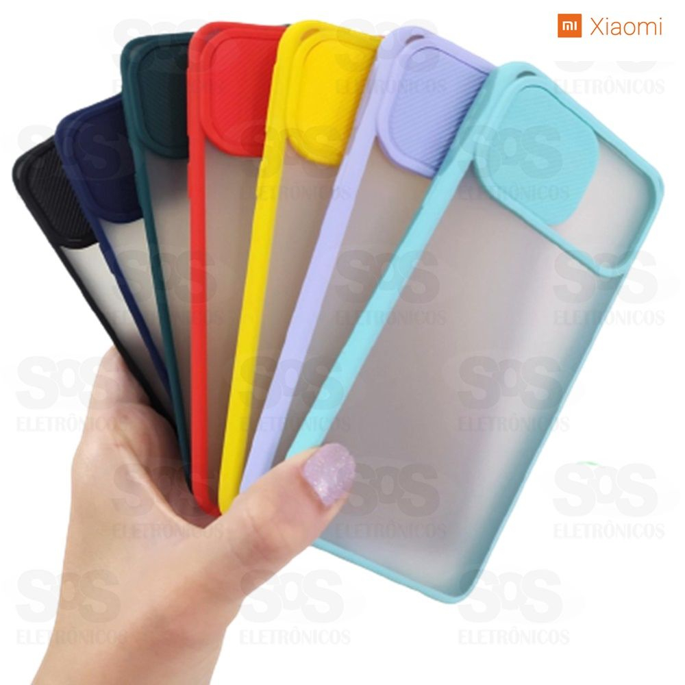 Capa Com Proteo De Cmera Transparente Fosca Redmi Note 9A Cores Variadas