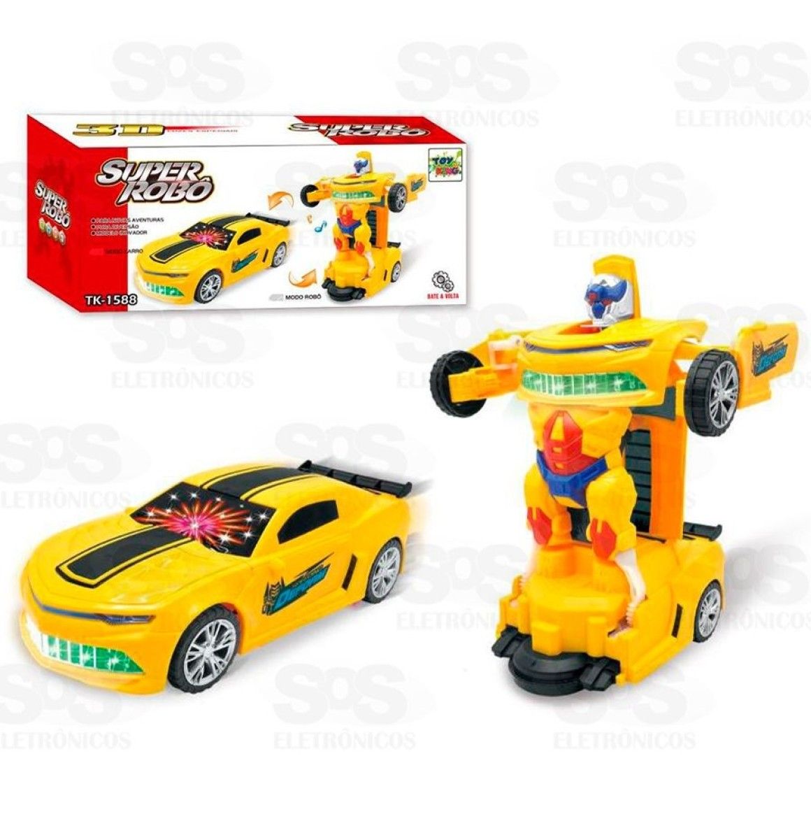 Carro Transformers Camaro Amarelo Toy King tk-1588