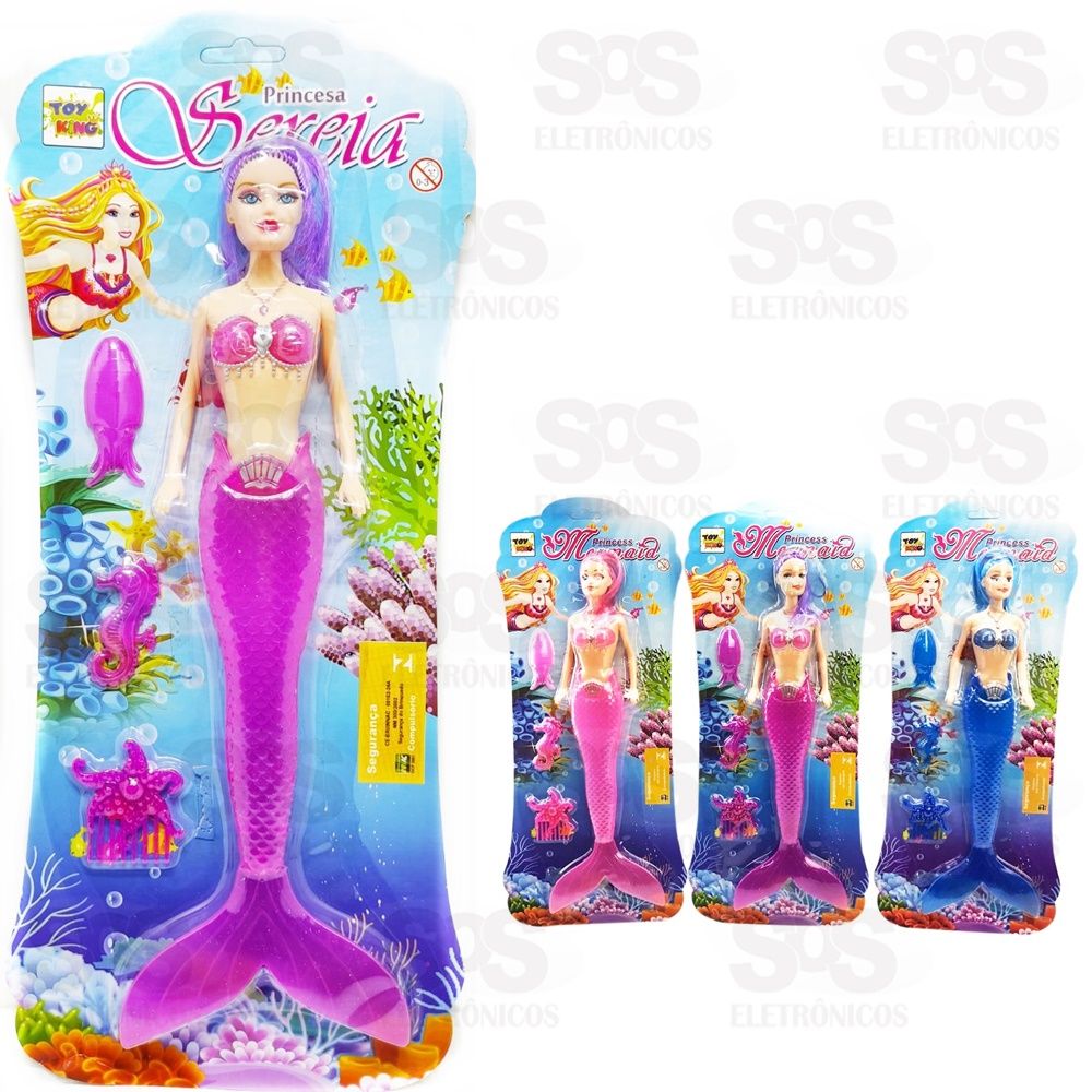 Boneca Sereia Princesa Com LED Toy King TK-1042