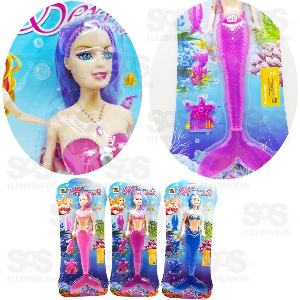 Boneca Sereia Princesa Com LED Toy King TK-1042