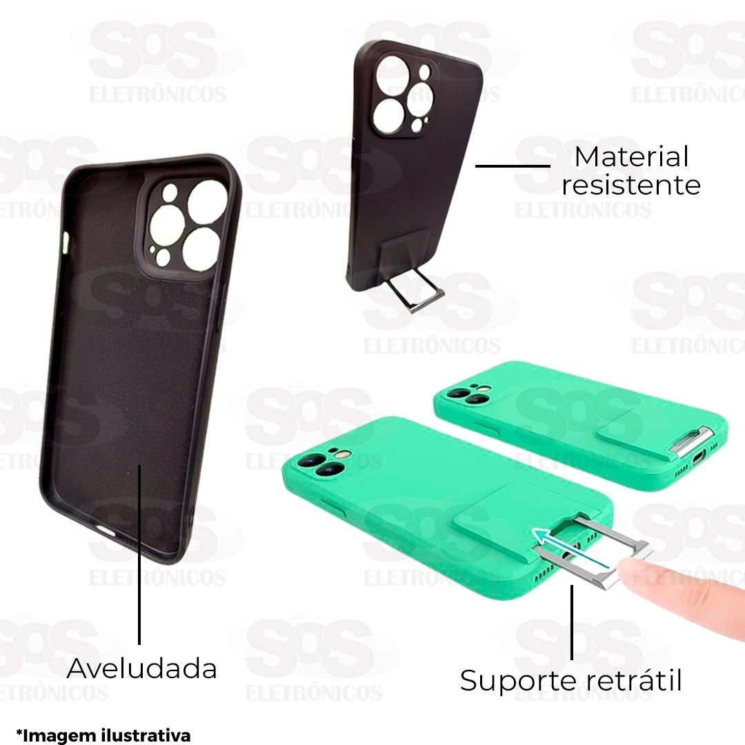 Case Aveludada Com Suporte Samsung A22 4G Embalagem Simples