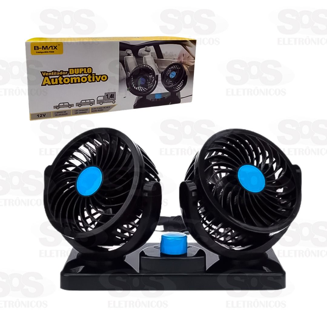 Ventilador Duplo Automotivo 12V B-max BM-F908