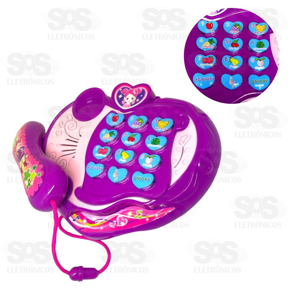 Telefone Infantil Musical Frutinhas Com Luzes TK-AB3303