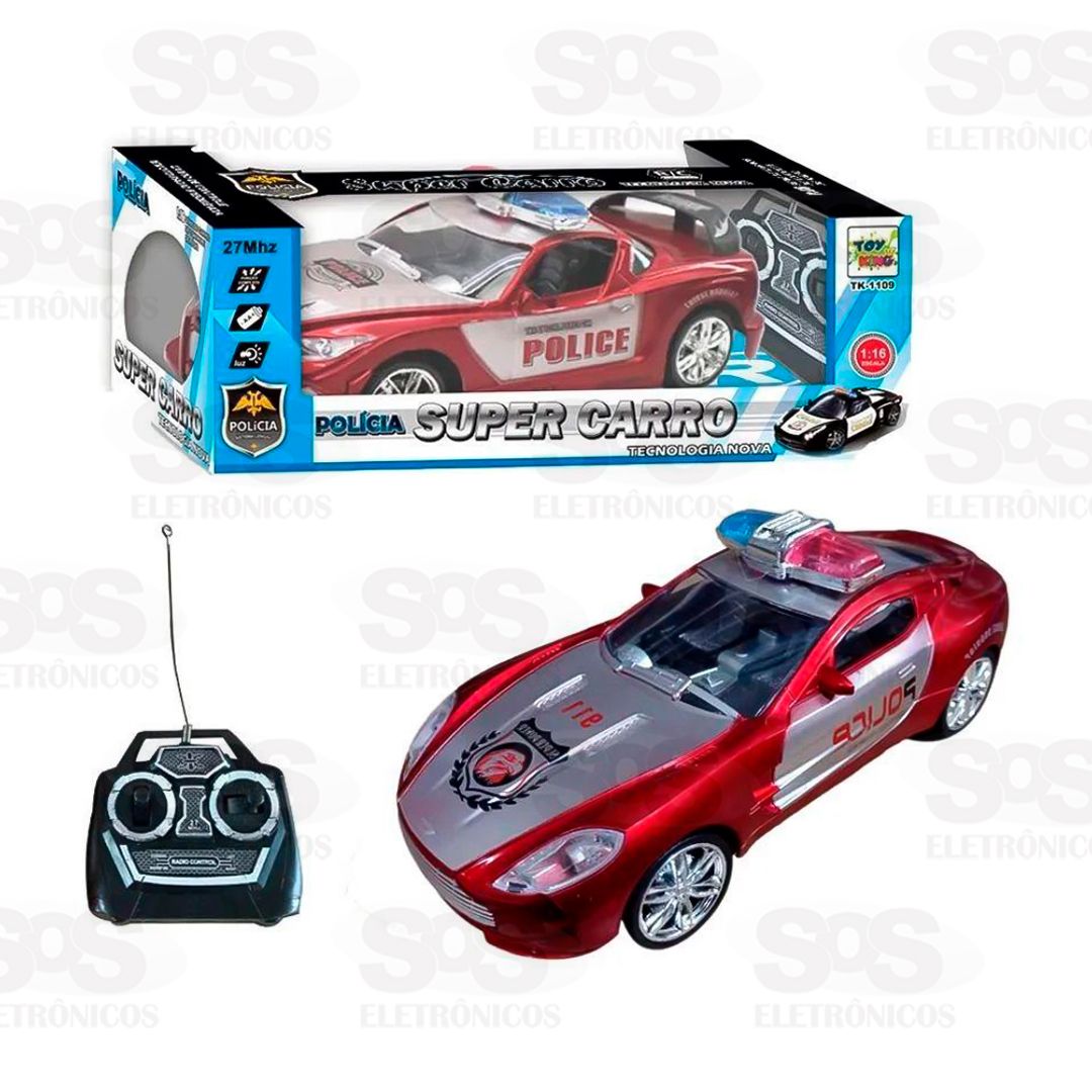 Super Carro Polcia De Controle Remoto Toy King TK-1109