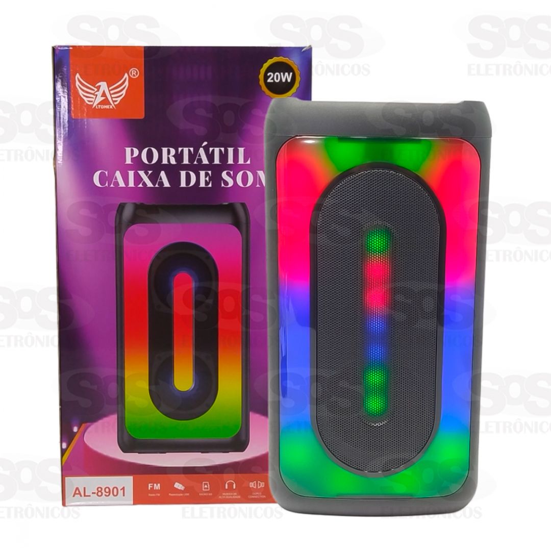 Caixa De Som Sem Fio Bluetooth 20W RGB Altomex AL-8901