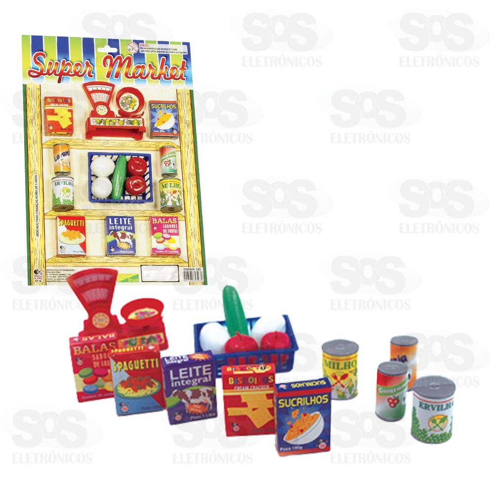 Kit Cesta Super Mercado 17 Peas Pica Pau 593