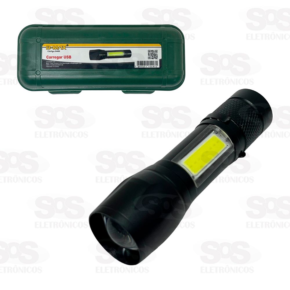 Mini Lanterna Ttica De LED Recarregvel B-Max BM-8400