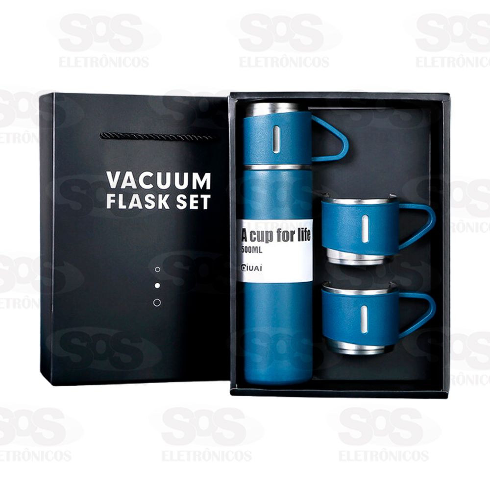 Garrafa Trmica 500ML Com 3 Xcaras Vacuum Flask Set Embalagem Premium
