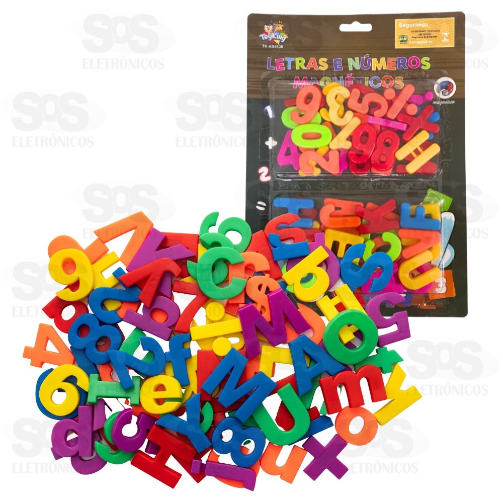 Kit Letras e Nmeros Magntico Grande Toy King TK-AB4436