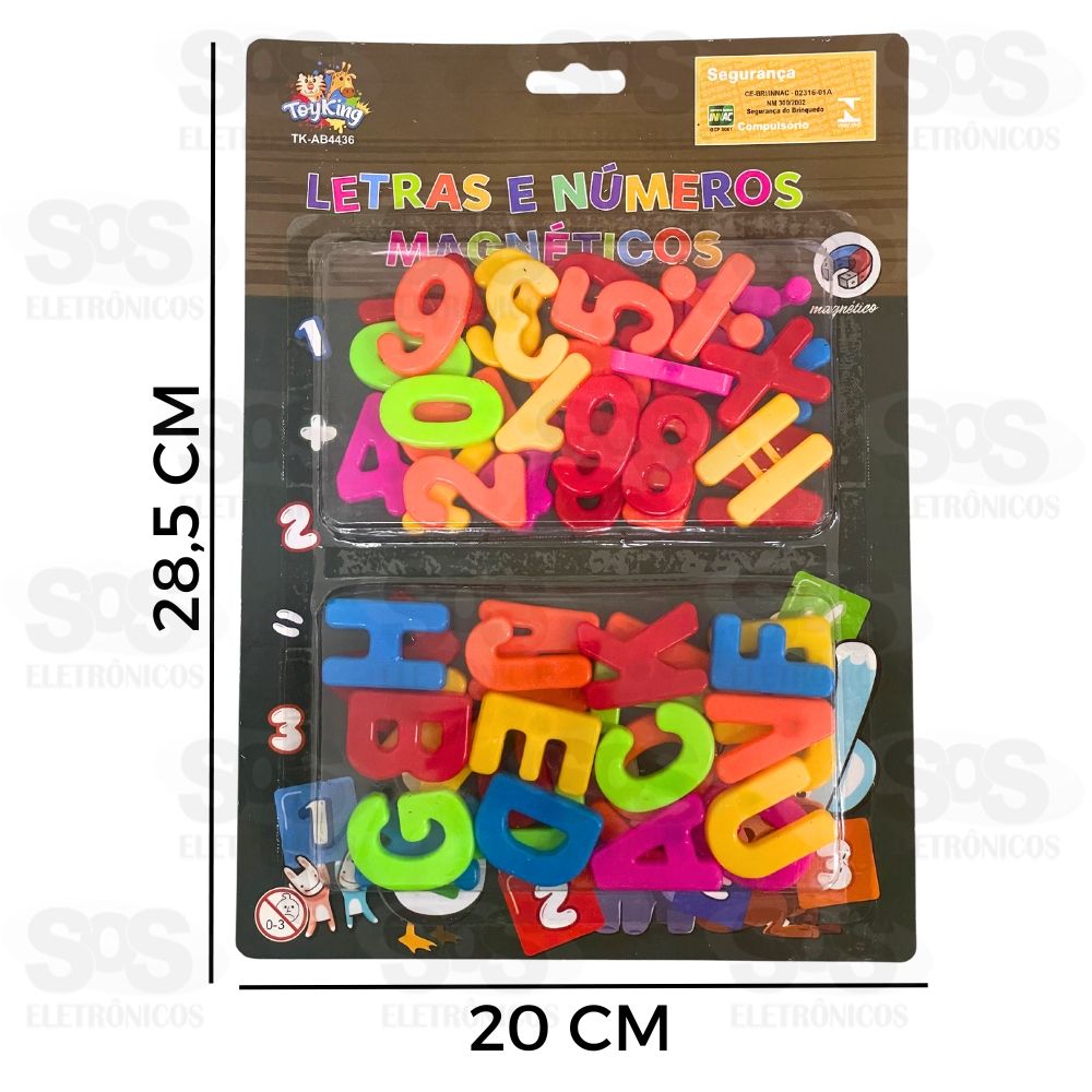 Kit Letras e Nmeros Magntico Grande Toy King TK-AB4436