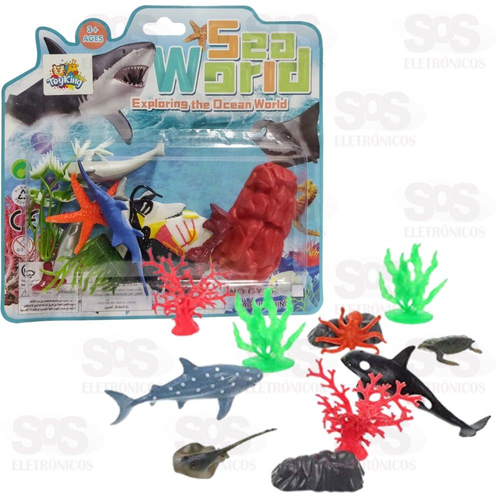 Kit Animais Emborrachado Fundo Do Mar Toy King tk-4171