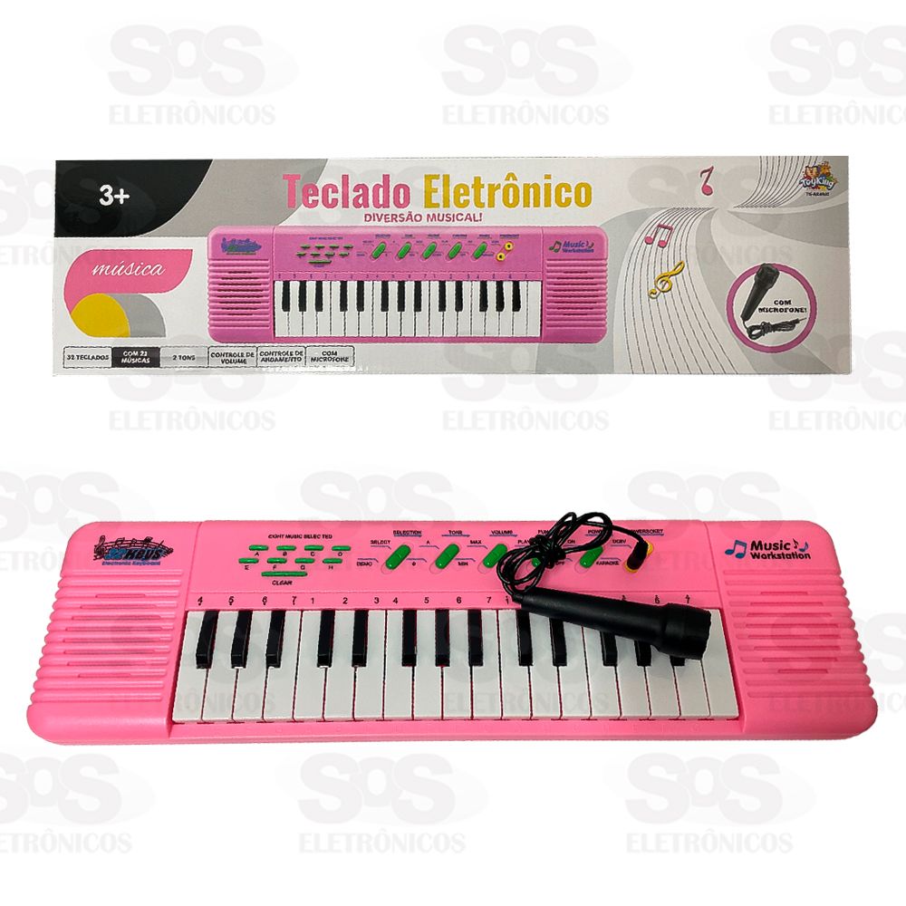 Teclado Infantil 32 Teclas Com Microfone Toy King TK-AB4803