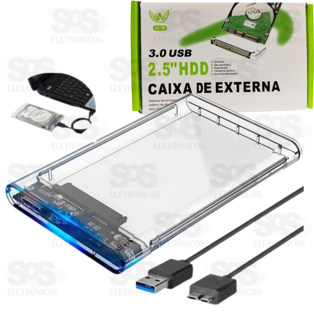 Case Para HD Sata Transparente 2.5″ Altomex AU-90