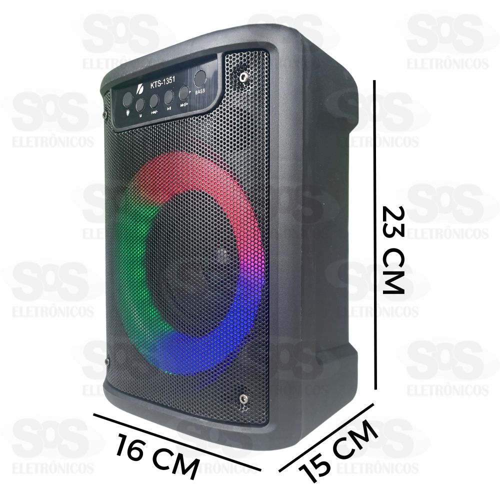 Caixa De Som Bluetooth Com LED RGB TWS 10W KTS-1351