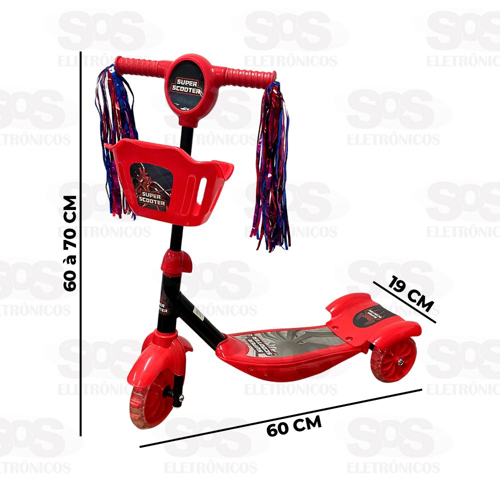 Patinete Divertido 3 Rodas Aranha Musical Toy King TK-2429