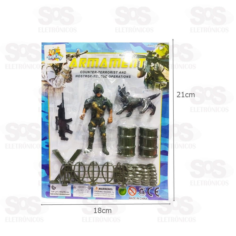 Kit Soldado 8 Peas Cartelado Toy King 5846