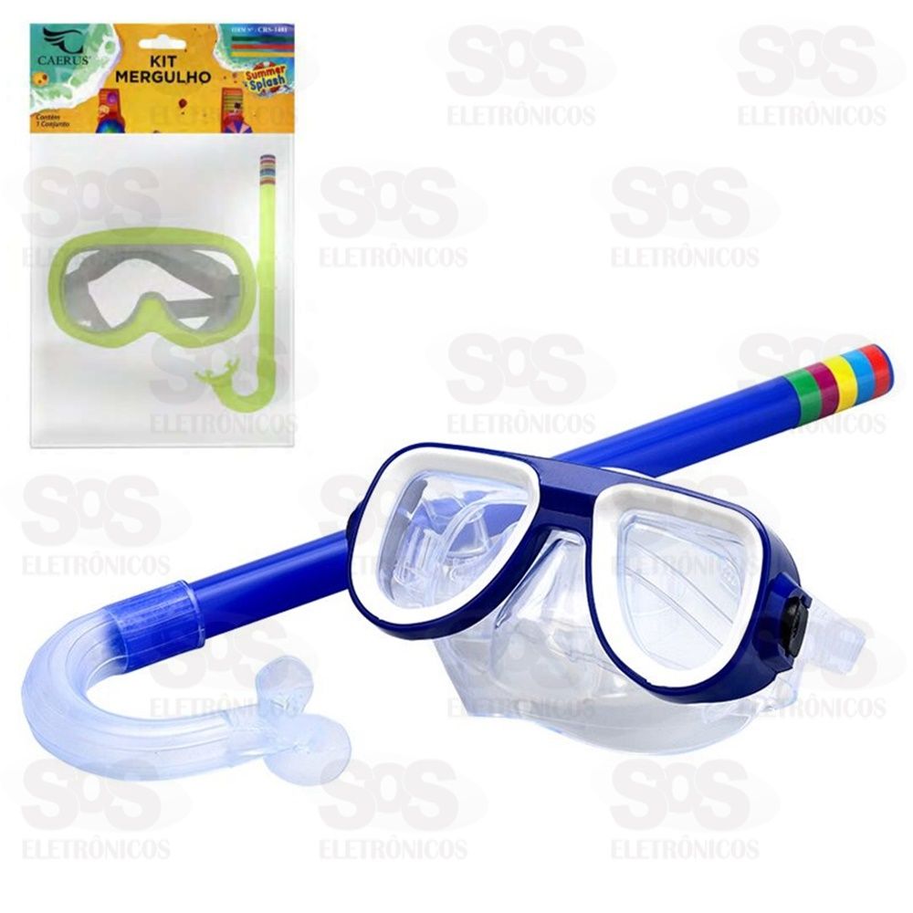 Kit De Mergulho Com culos e Snorkel Caerus CRS 1481