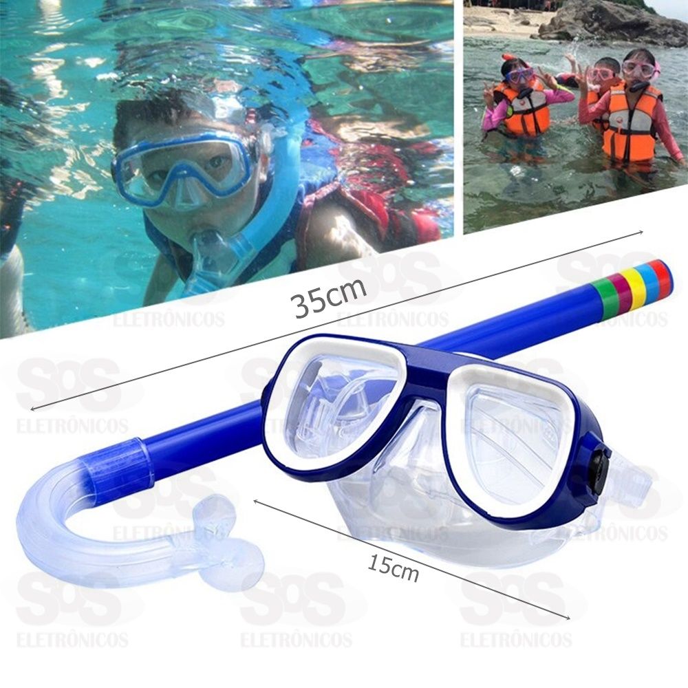 Kit De Mergulho Com culos e Snorkel Caerus CRS 1481