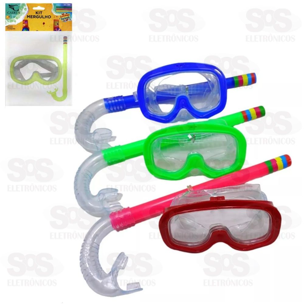 Kit De Mergulho Com culos e Snorkel Caerus CRS 1482