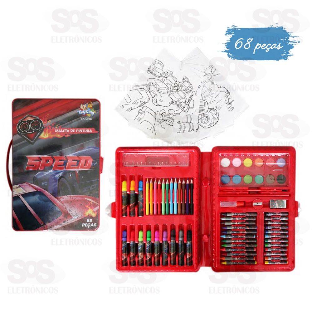 Kit Maleta De Pintura 68 Peas Speed Toy King TK-CR07