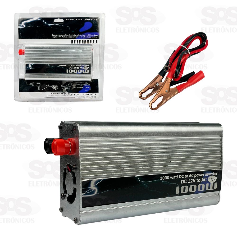 Inversor de Voltagem 1000W DC 12V 110V MS-1000