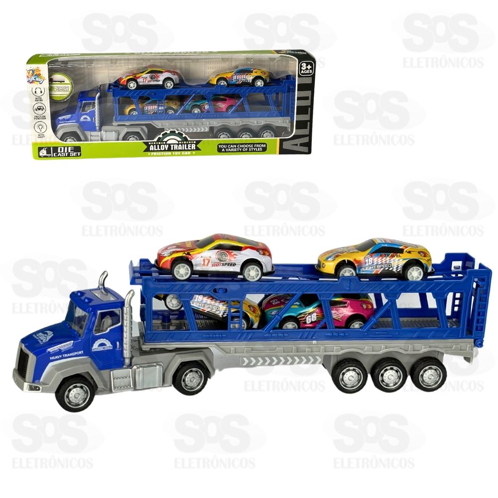 Caminho Cegonha Com 4 Carrinhos Toy King TK-AB5502