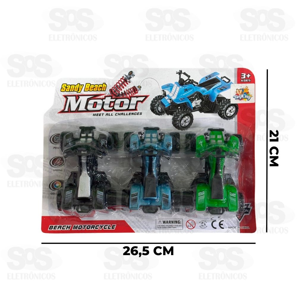 Kit 3 Quadriciclos Com Motor  Frico Toy King TK-AB4486