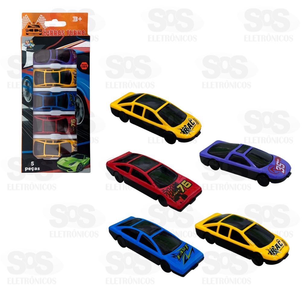 Kit Carrinhos Velozes 5 Unidades Toy King TK-AB4570