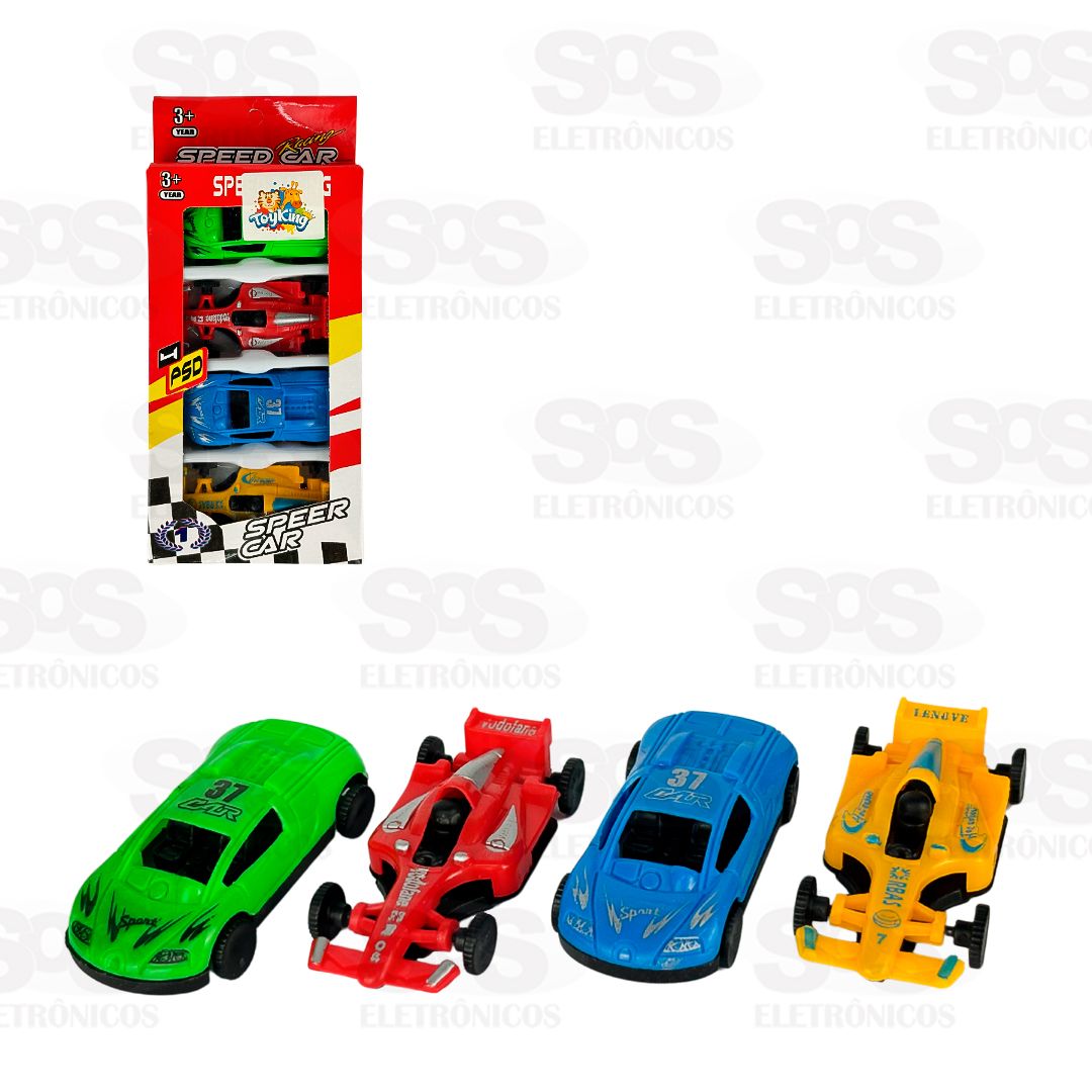 Conjunto Carrinhos Velozes 4 Unidades Toy King TK-AB4005