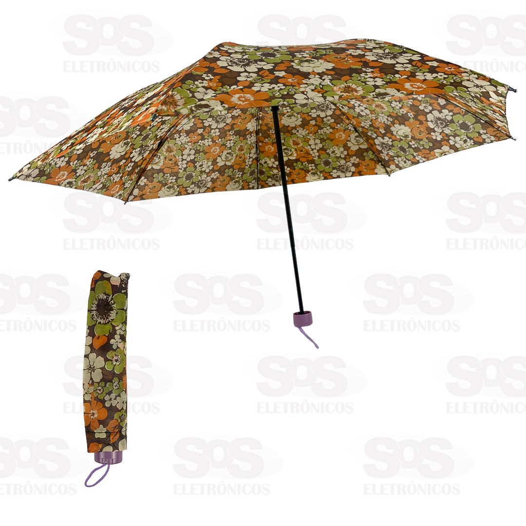 Sombrinha Floral 52CM Com Capa Caerus CRS-2029