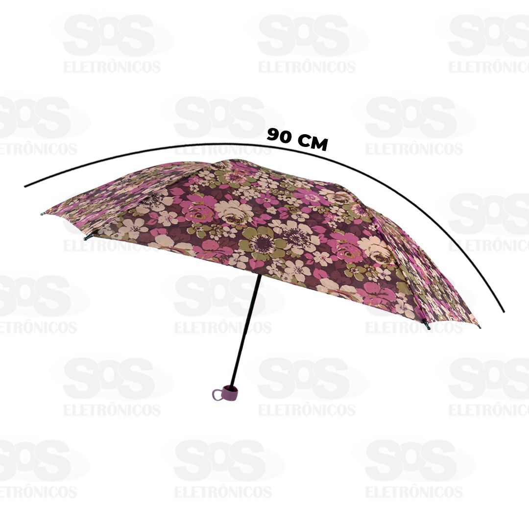 Sombrinha Floral 52CM Com Capa Caerus CRS-2029